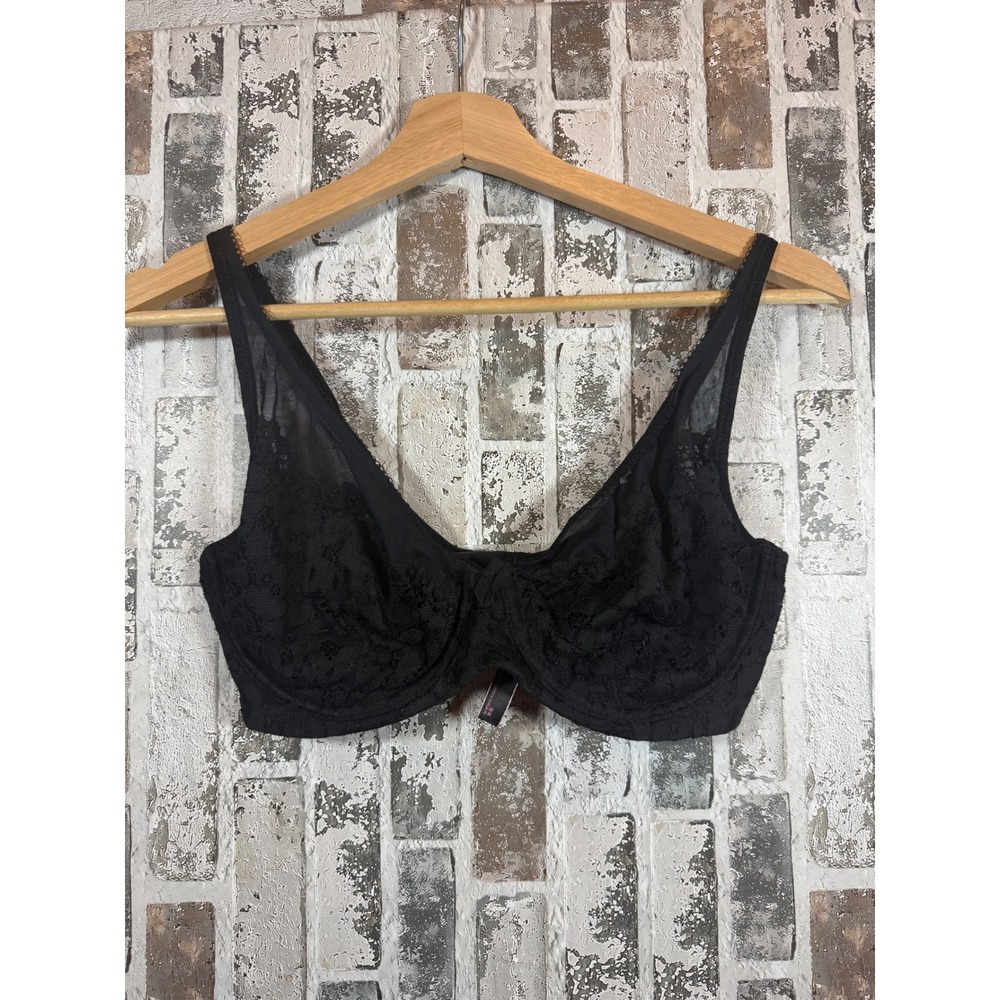 Victoria's Secret Body By Victoria Bra Womens 34DD Black Lace Unlined